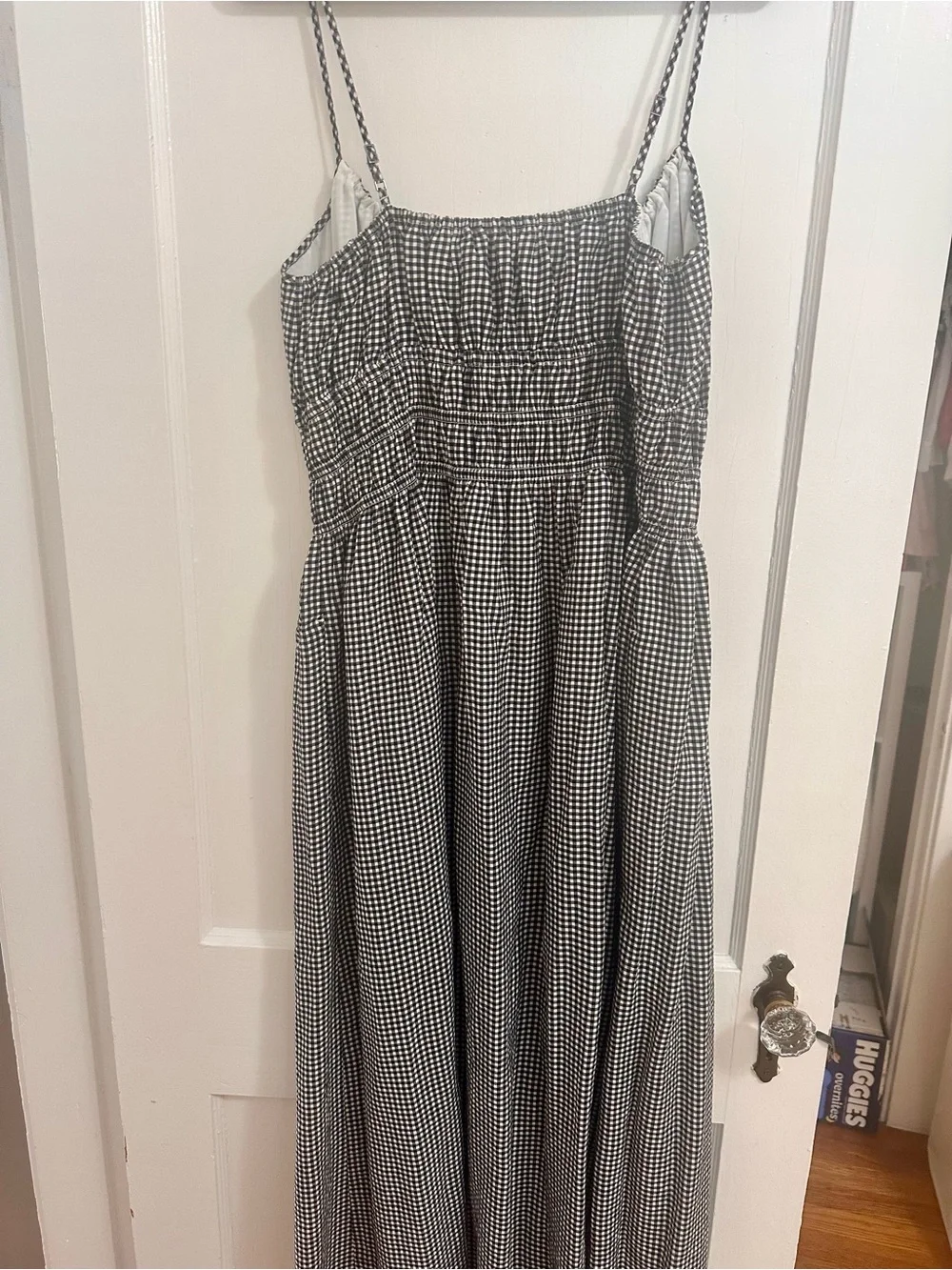 Abercrombie & Fitch Black and White Gingham Maxi Dress